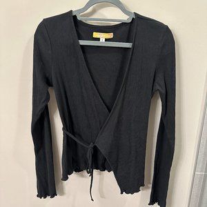 Urban Outfitters NWOT Black Trisha Wrap Top Women's Large